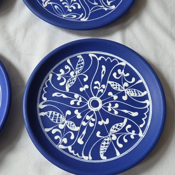 Lidia Barth Tihany 9.5 Hungary Glaze Pottery Petite Wall Plates Set of 6